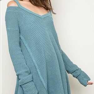 Hayden LA Sweater Dress Tunic Size Medium Blue